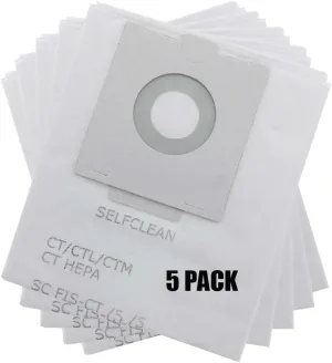 5-PACK 497539 Self Clean Filter Bags for Festool CT 48 Dust Extractor, Replacement Vacuum Bags for Festool Vacuum Dust Collection Bags, Shop Vacuum Accessories for Festool (75055)