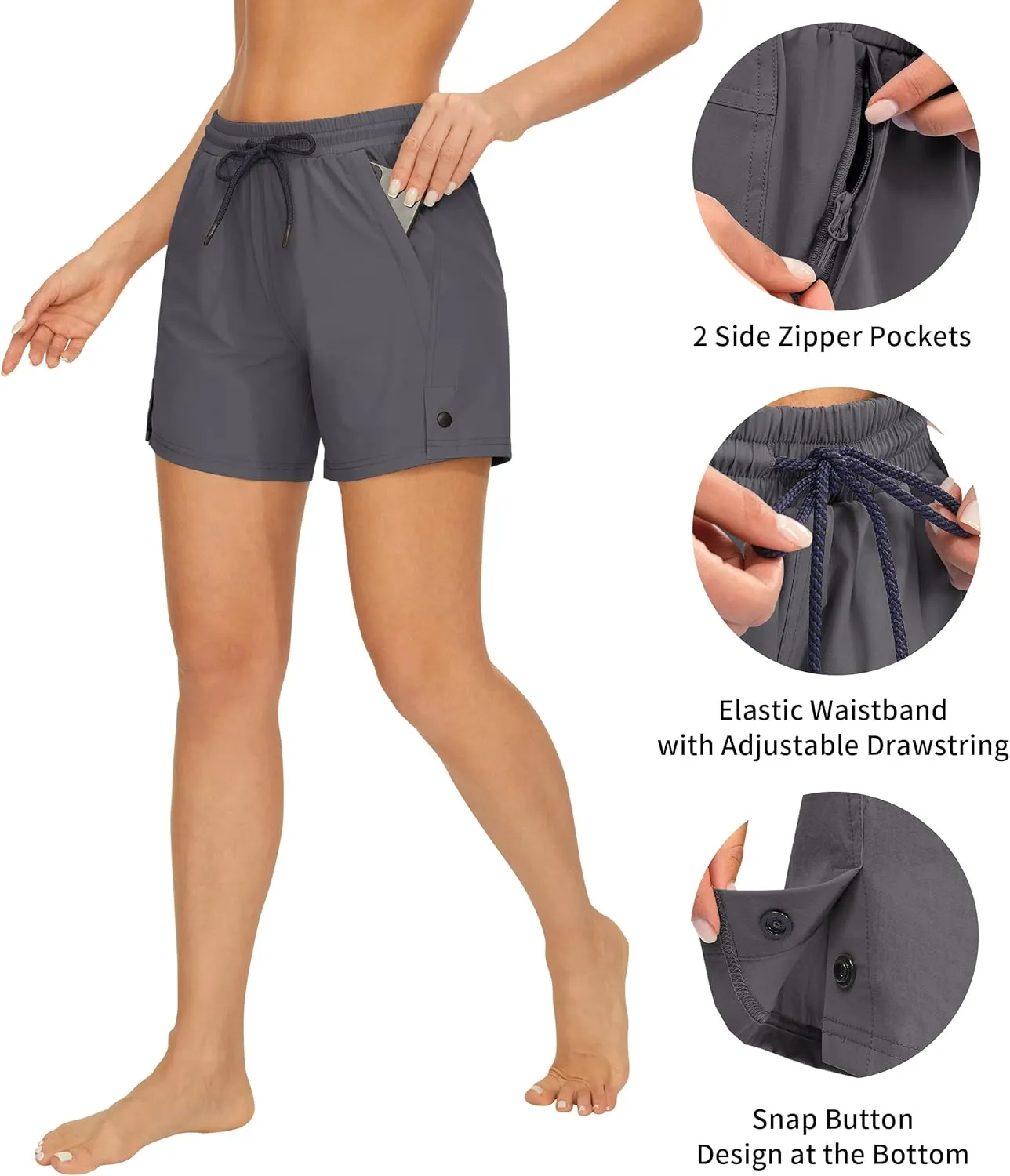 AFITNE Women's 4" Hiking Shorts Quick Dry Lightweight Outdoor Shorts Travel Athletic Golf Shorts with Pockets Water Resistant