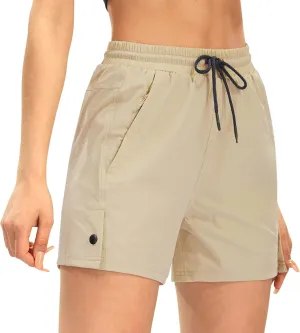 AFITNE Women's 4" Hiking Shorts Quick Dry Lightweight Outdoor Shorts Travel Athletic Golf Shorts with Pockets Water Resistant