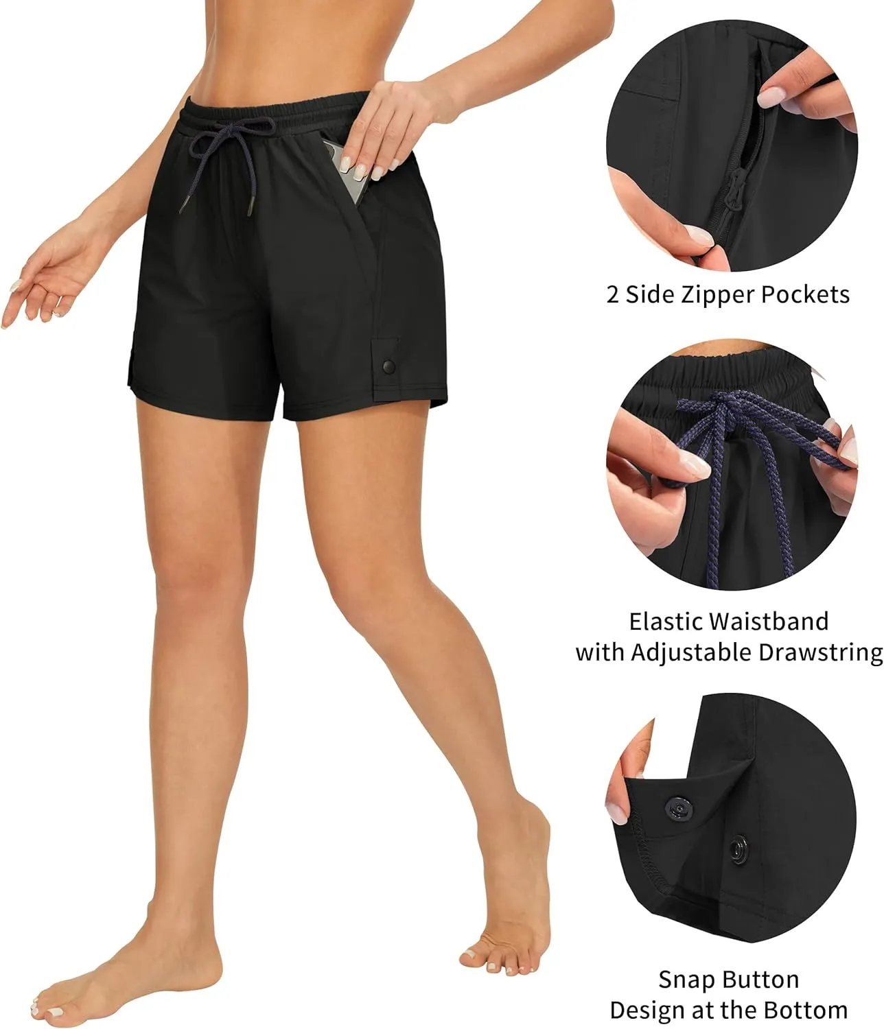 AFITNE Women's 4" Hiking Shorts Quick Dry Lightweight Outdoor Shorts Travel Athletic Golf Shorts with Pockets Water Resistant