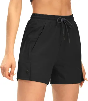 AFITNE Women's 4" Hiking Shorts Quick Dry Lightweight Outdoor Shorts Travel Athletic Golf Shorts with Pockets Water Resistant