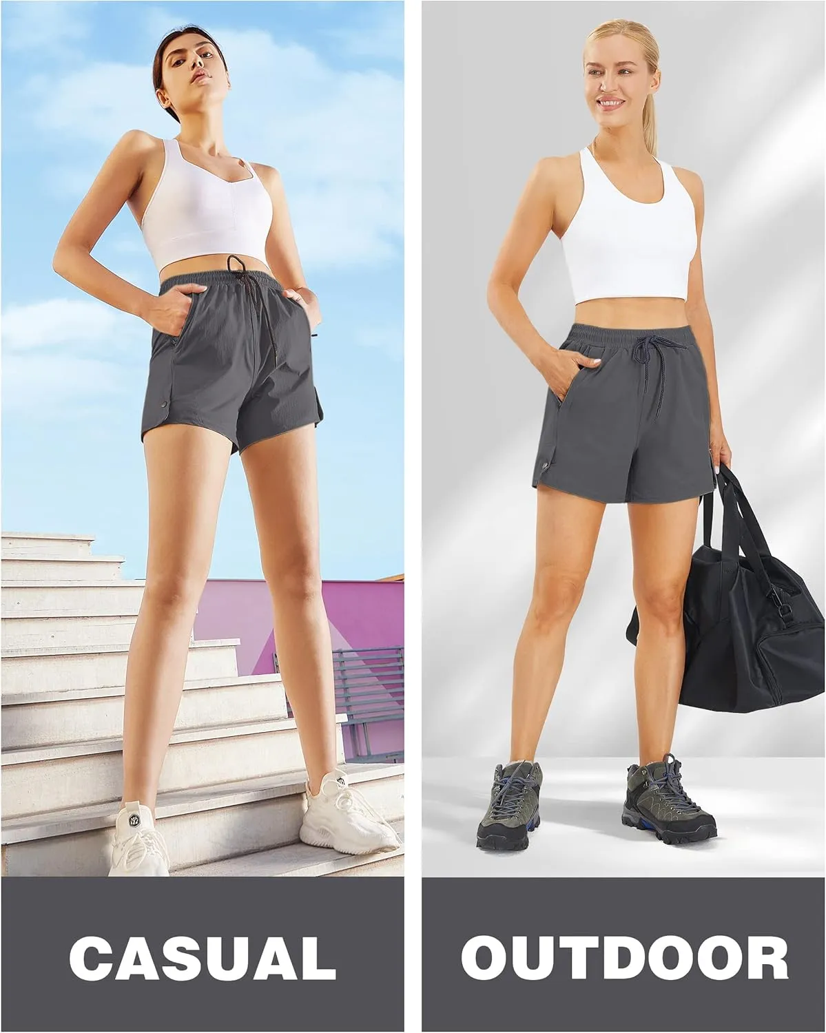 AFITNE Women's 4" Hiking Shorts Quick Dry Lightweight Outdoor Shorts Travel Athletic Golf Shorts with Pockets Water Resistant