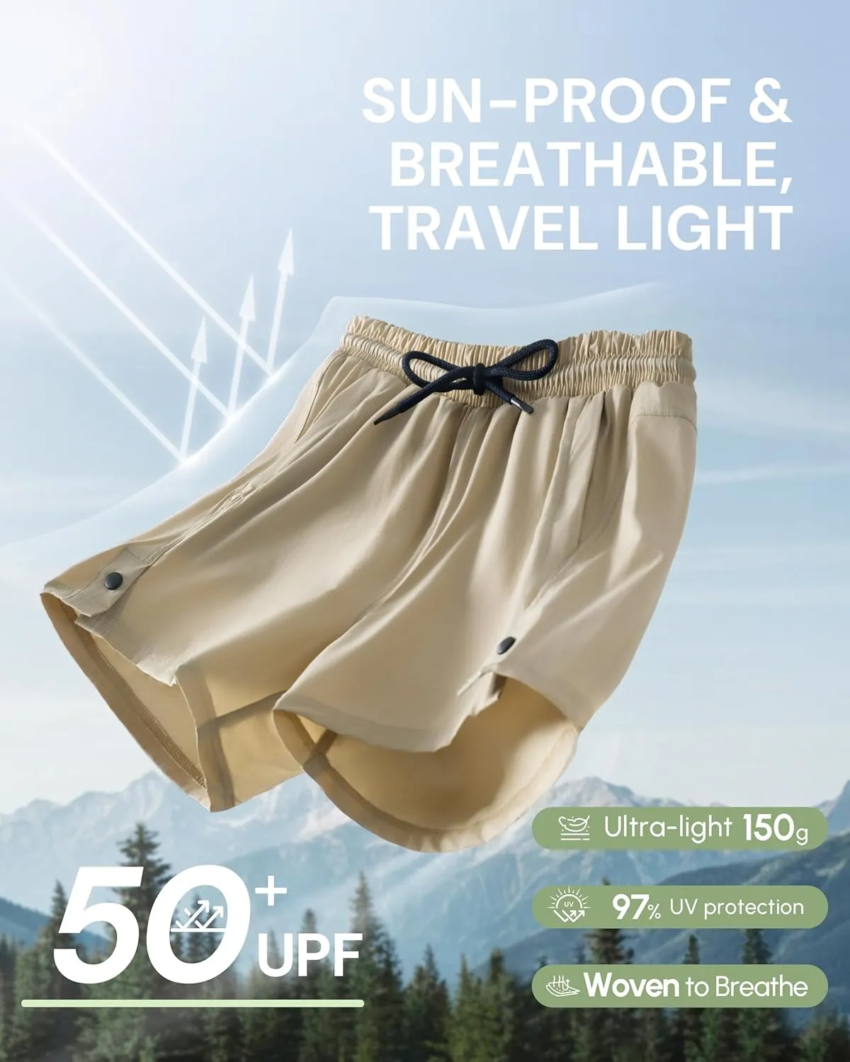 AFITNE Women's 4" Hiking Shorts Quick Dry Lightweight Outdoor Shorts Travel Athletic Golf Shorts with Pockets Water Resistant