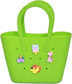 Aimery Mini Rubber Tote Bag for girls/Small Rubber Beach Bag for kids