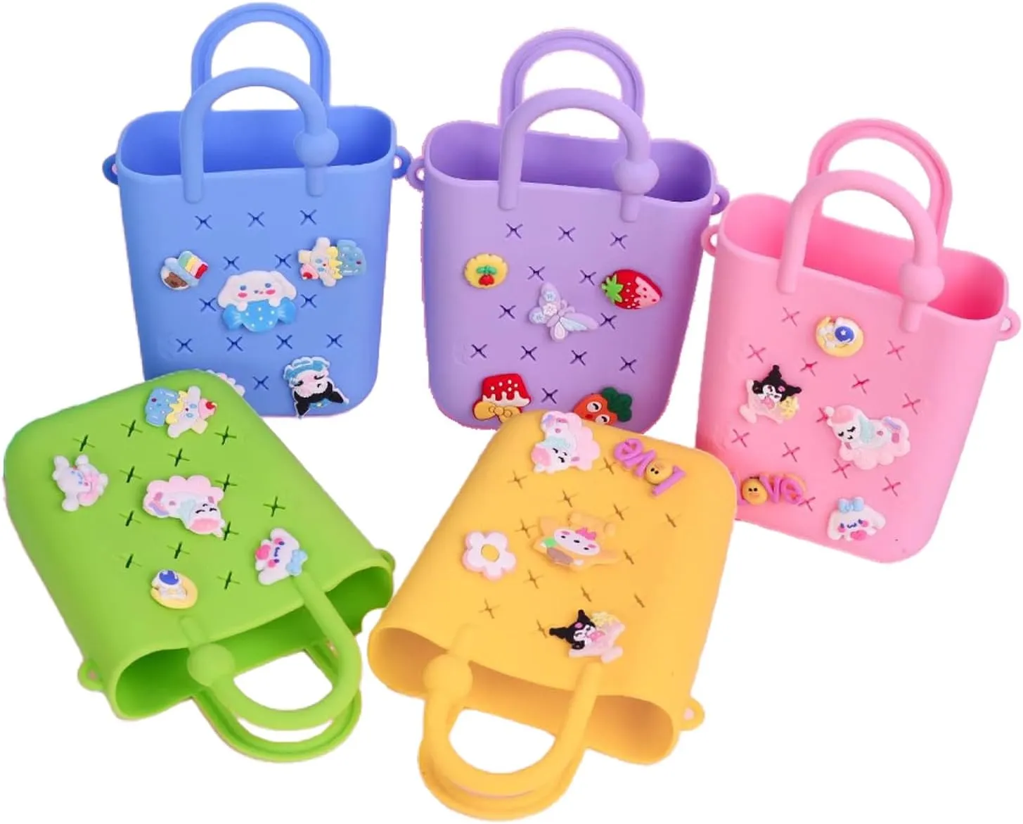Aimery Mini Rubber Tote Bag for girls/Small Rubber Beach Bag for kids