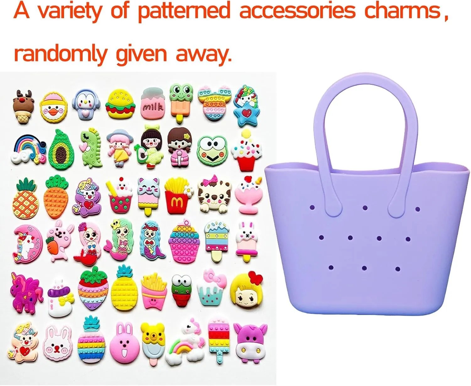 Aimery Mini Rubber Tote Bag for girls/Small Rubber Beach Bag for kids