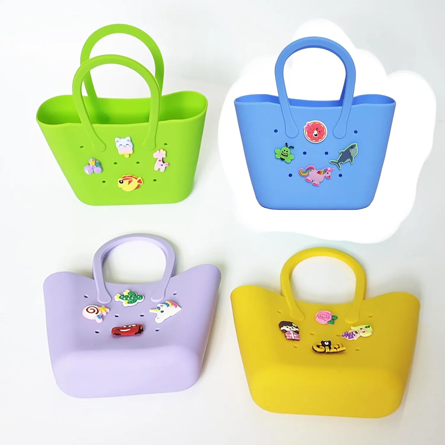 Aimery Mini Rubber Tote Bag for girls/Small Rubber Beach Bag for kids