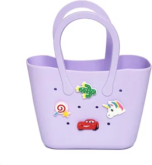 Aimery Mini Rubber Tote Bag for girls/Small Rubber Beach Bag for kids
