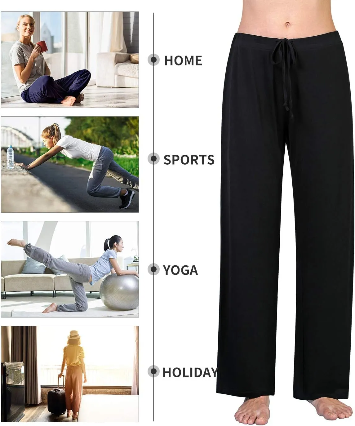 Air Curvey Casual Womens Pants Soft Lounge Pants Sleep Pajama Bottoms With Pocket