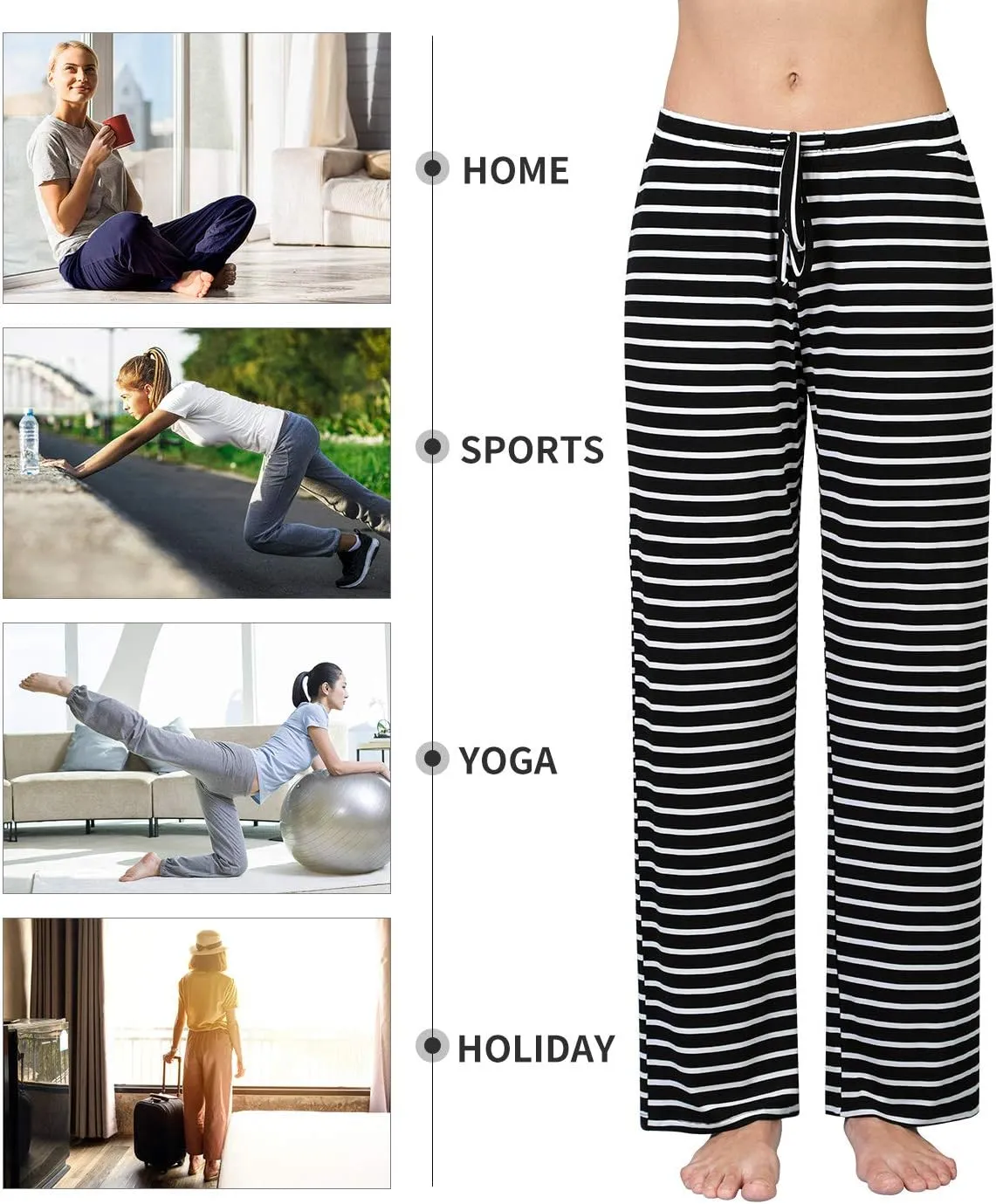 Air Curvey Casual Womens Pants Soft Lounge Pants Sleep Pajama Bottoms With Pocket