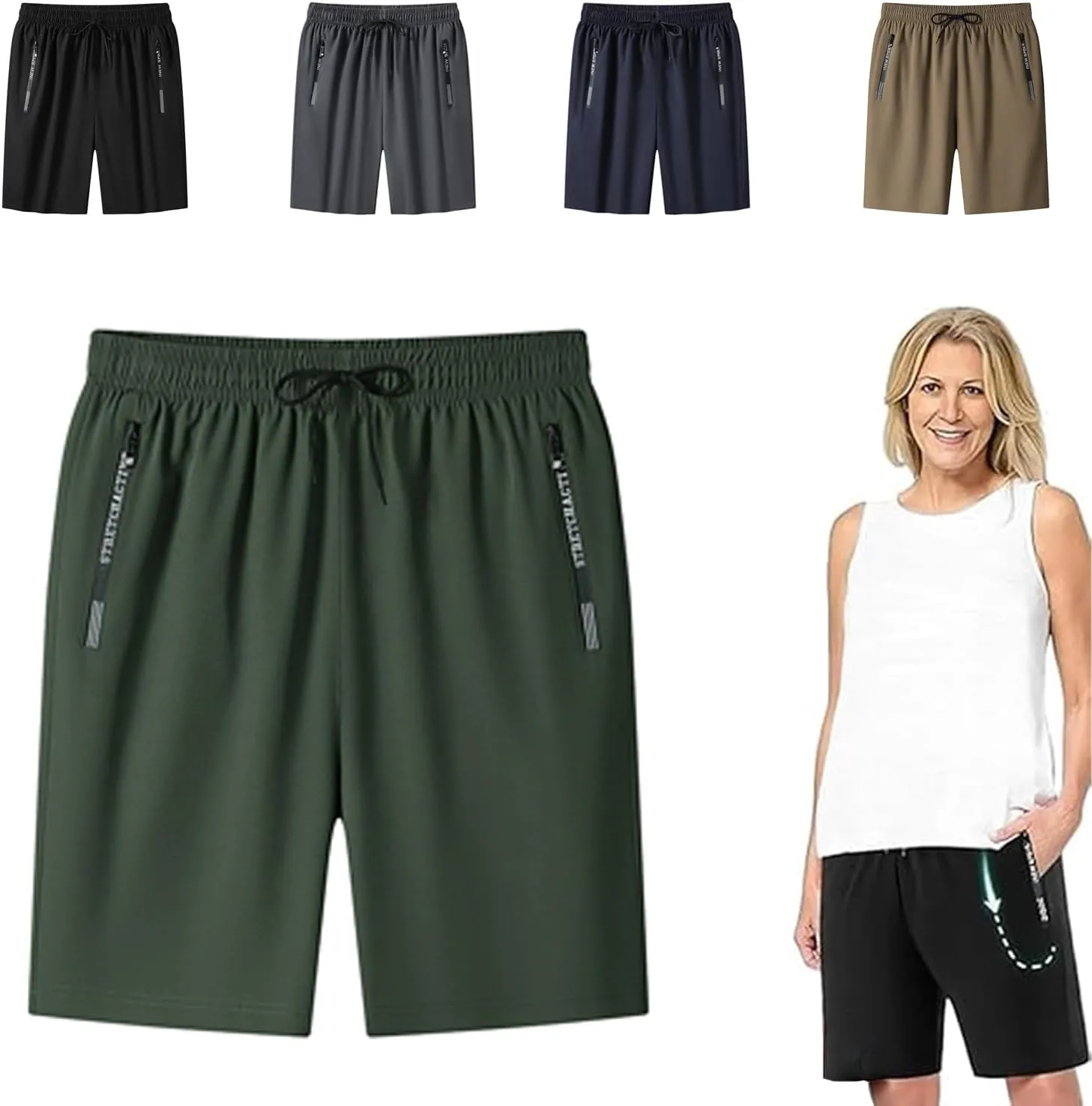 Airyflex Shorts, Icedactive - Women's Ice Silk Quick Drying Stretch Pants, Quick Dry Ice Silk Shorts, All Day Comfort