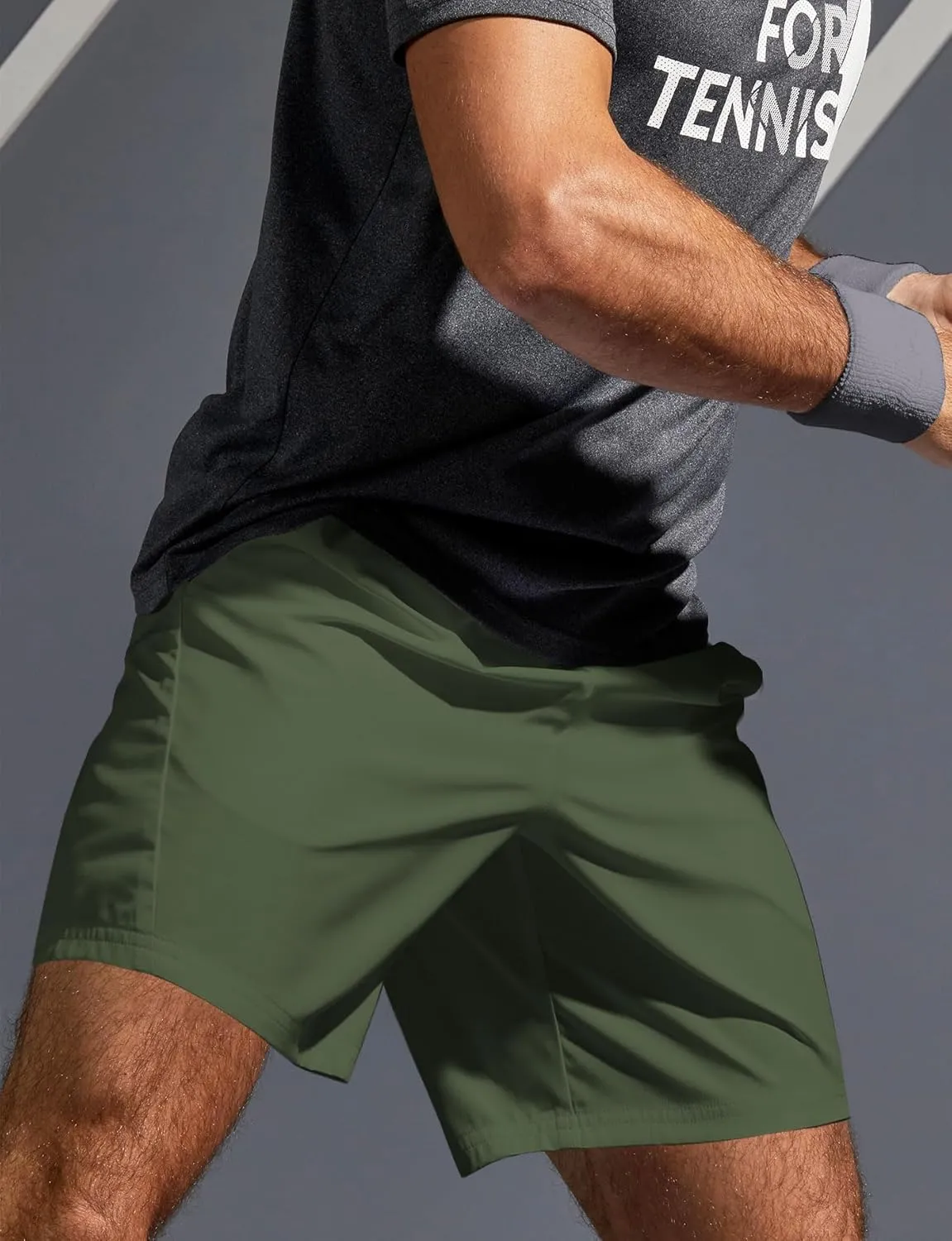 Aolesy Mens Athletic Shorts 7” Quick Dry Gym Running Shorts with Zipper Pockets Lightweight Workout Shorts