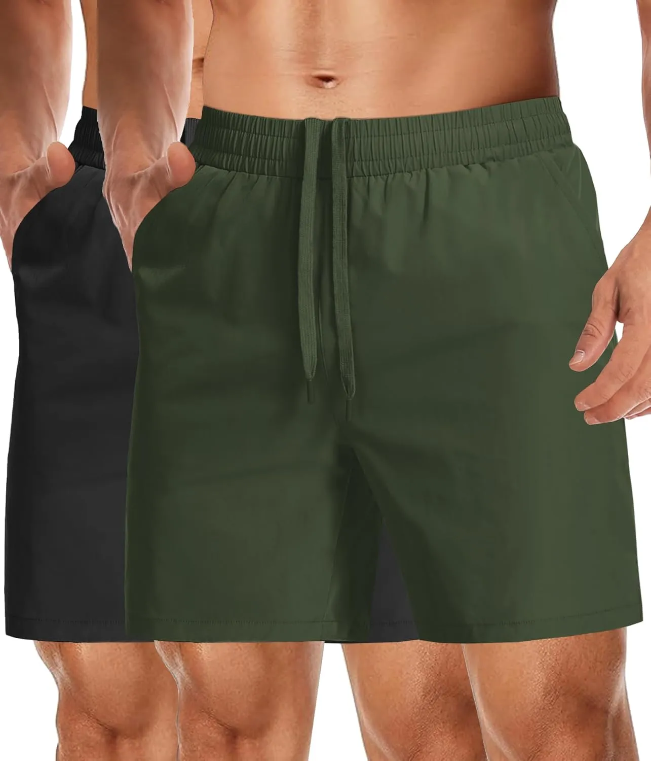 Aolesy Mens Athletic Shorts 7” Quick Dry Gym Running Shorts with Zipper Pockets Lightweight Workout Shorts