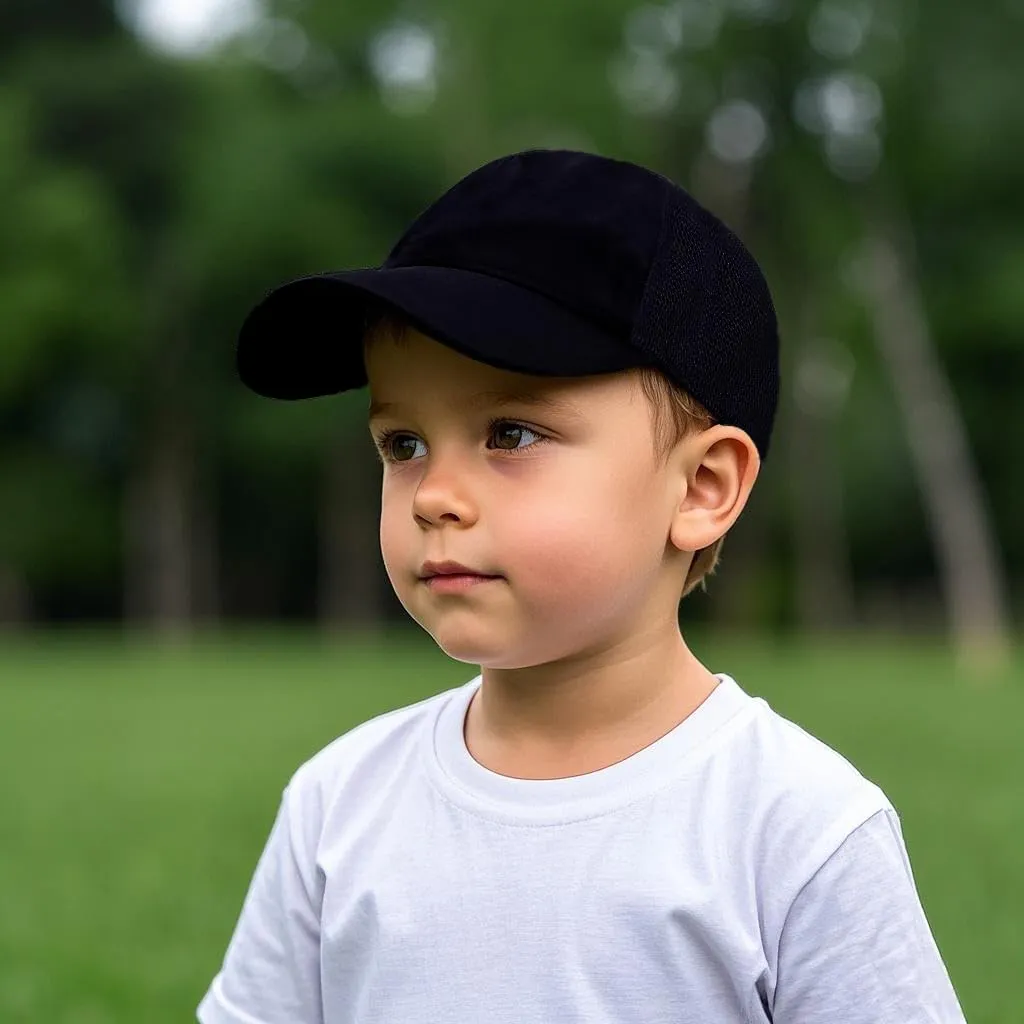 Baby Baseball Cap with Mesh Toddler Baseball Hat Infant Baseball Cap Baby Sun Summer Hat for Kids Black 1-2T