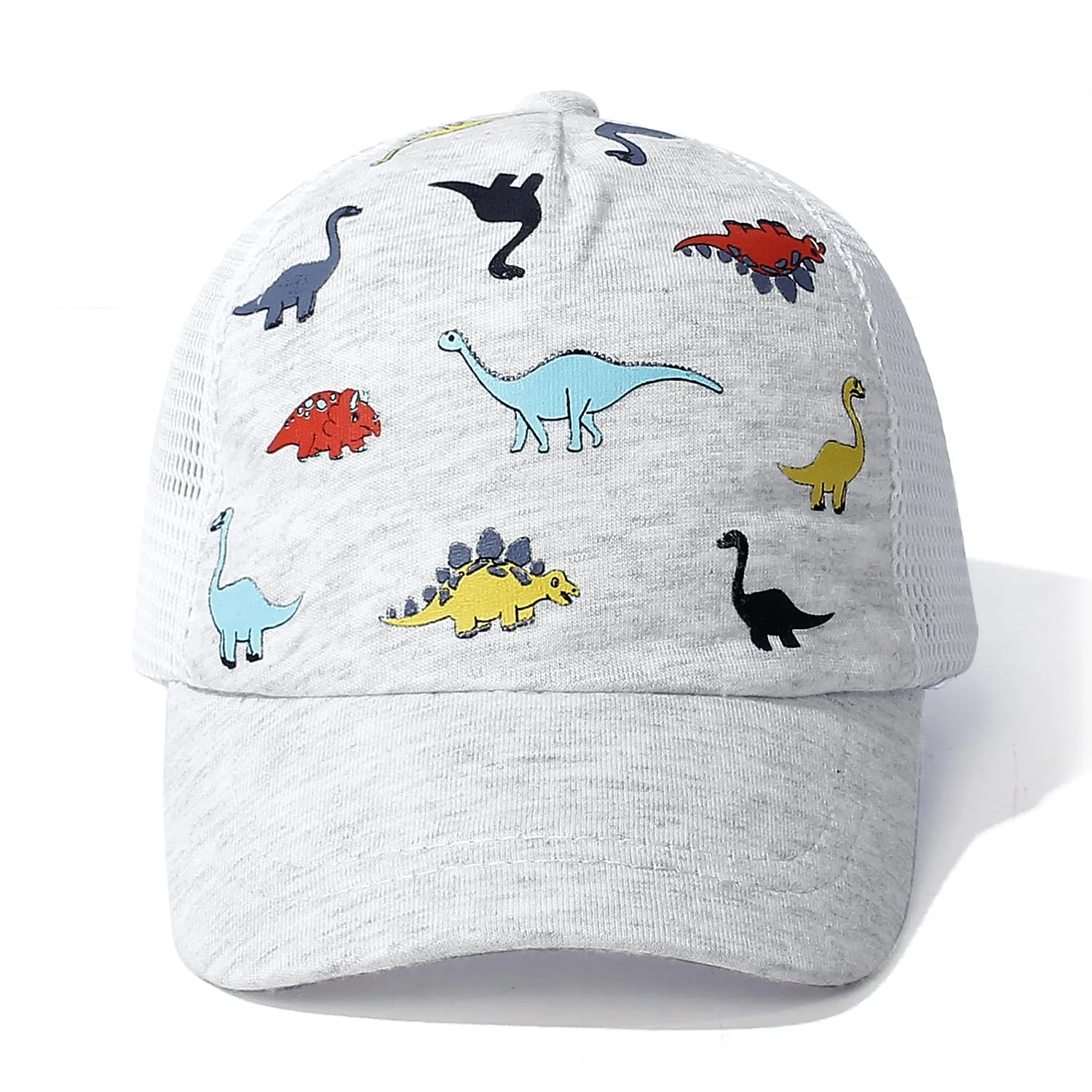 Baby Baseball Cap with Mesh Toddler Baseball Hat Infant Baseball Cap Baby Sun Summer Hat for Kids White Dino 2-5 T