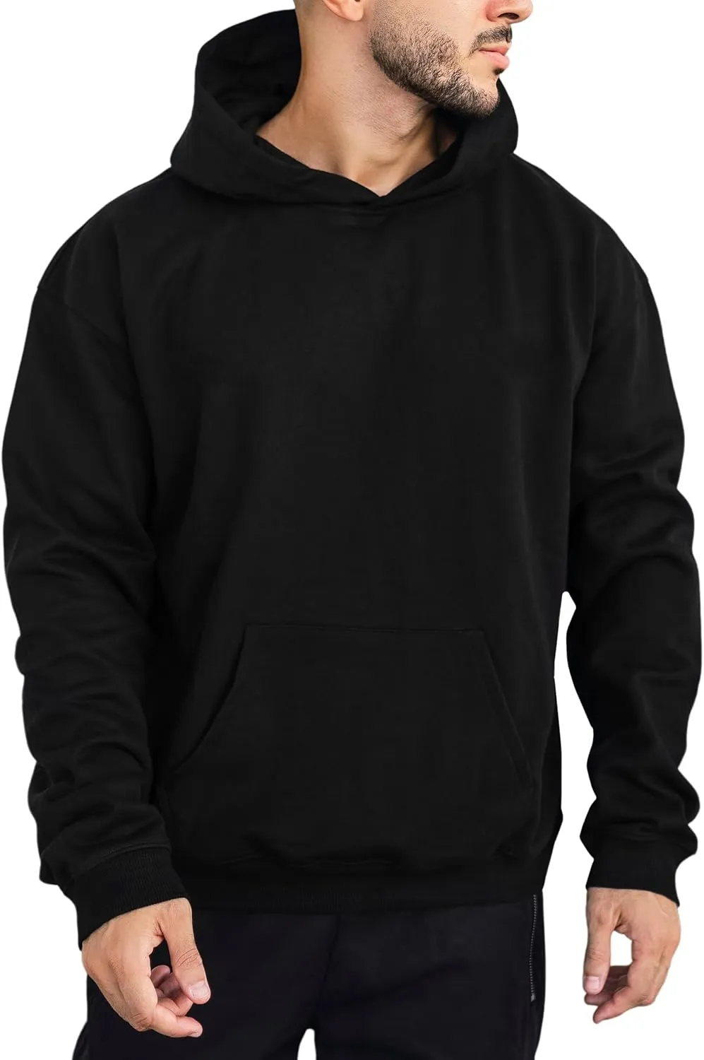 Basic Oversized Hoodie for Men and Women - Solid Streetwear Style Fleece Pullover Hoodies for Women and Men