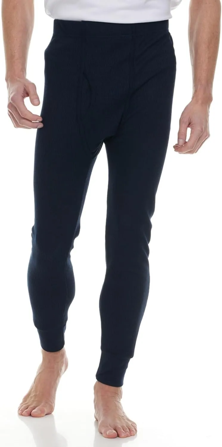 BILLIONHATS 6 Pack of 2pc Thermal Sets for Men, Base Layer Long Johns Underwear, Top & Bottom, Cotton, Solid Colors