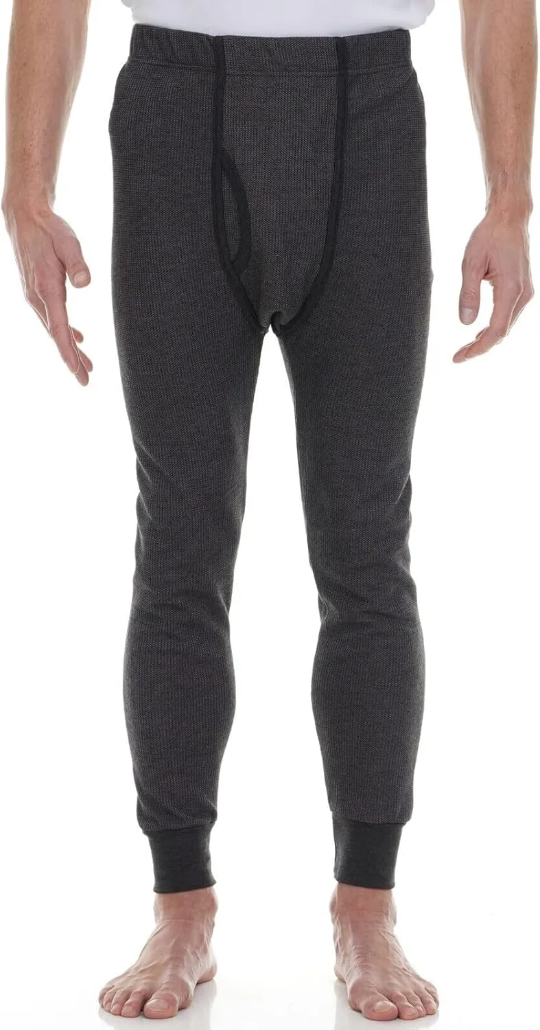 BILLIONHATS 6 Pack of 2pc Thermal Sets for Men, Base Layer Long Johns Underwear, Top & Bottom, Cotton, Solid Colors