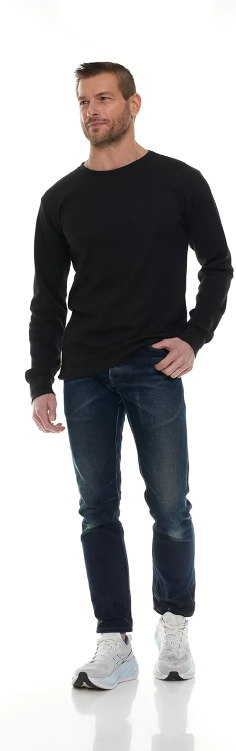 BILLIONHATS Thermal Shirts for Men, Base Layer Tops Bulk Wholesale, Cotton, Solid Colors, Shelter Donations
