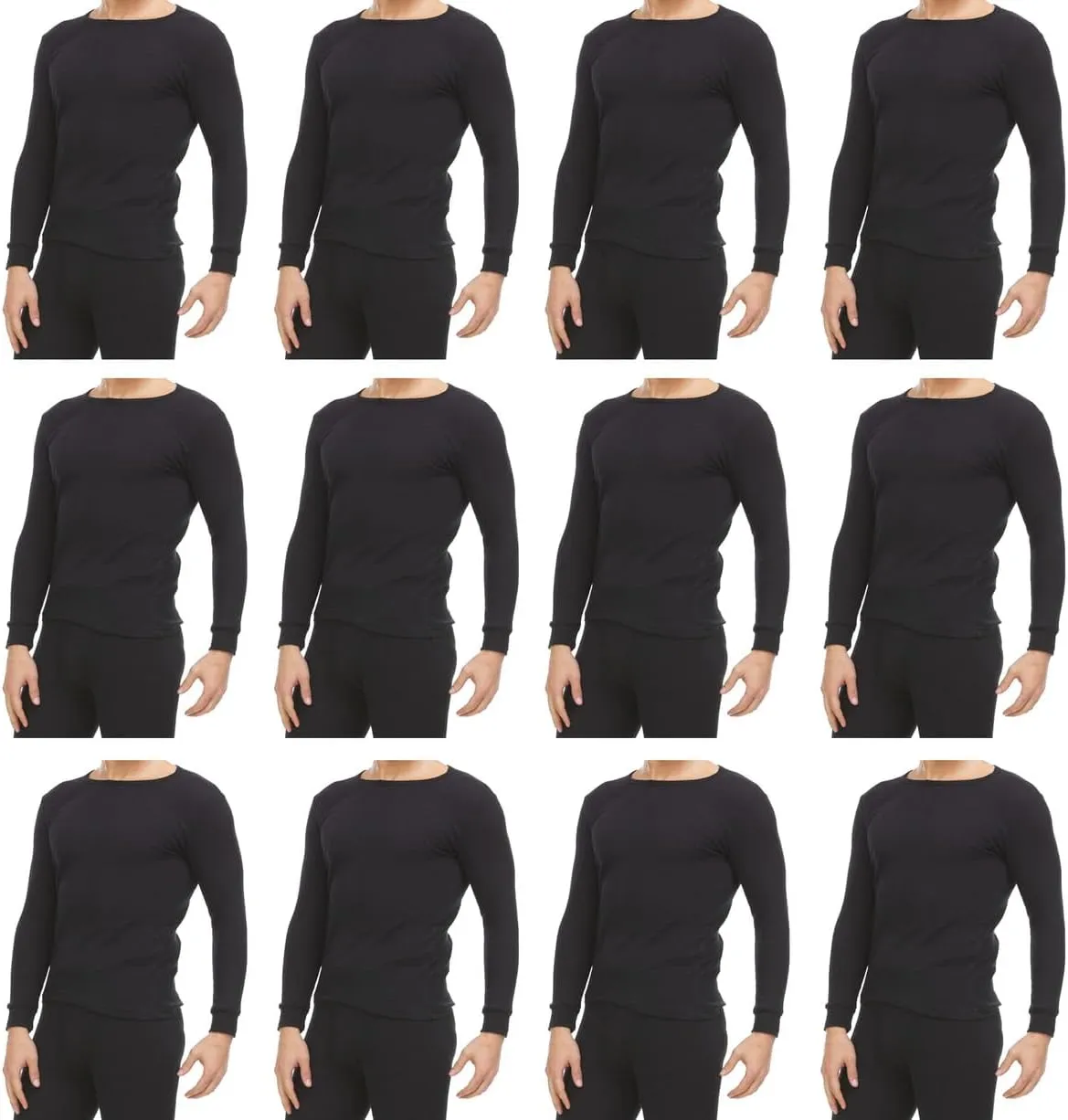 BILLIONHATS Thermal Shirts for Men, Base Layer Tops Bulk Wholesale, Cotton, Solid Colors, Shelter Donations