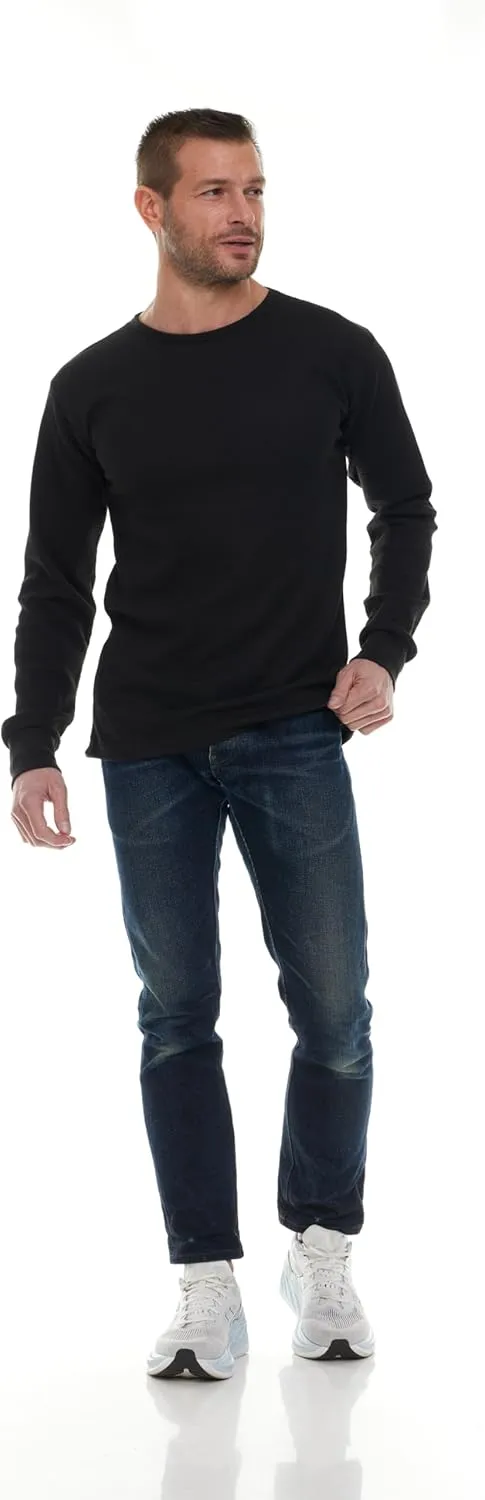 BILLIONHATS Thermal Shirts for Men, Base Layer Tops Bulk Wholesale, Cotton, Solid Colors, Shelter Donations