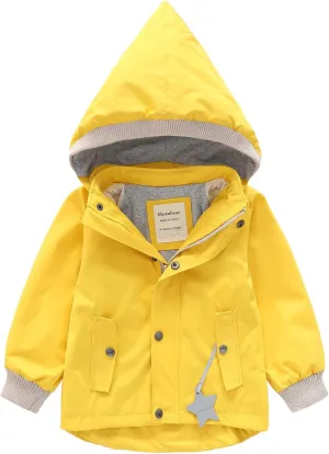 BINIDUCKLING Kids Rain Jacket Toddler Raincoat Girls Boys Spring Jacket 2-8 Years