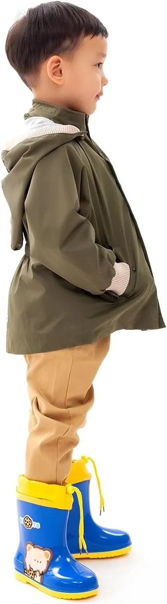BINIDUCKLING Kids Rain Jacket Toddler Raincoat Girls Boys Spring Jacket 2-8 Years