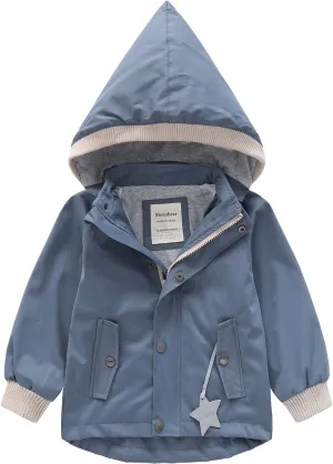 BINIDUCKLING Kids Rain Jacket Toddler Raincoat Girls Boys Spring Jacket 2-8 Years