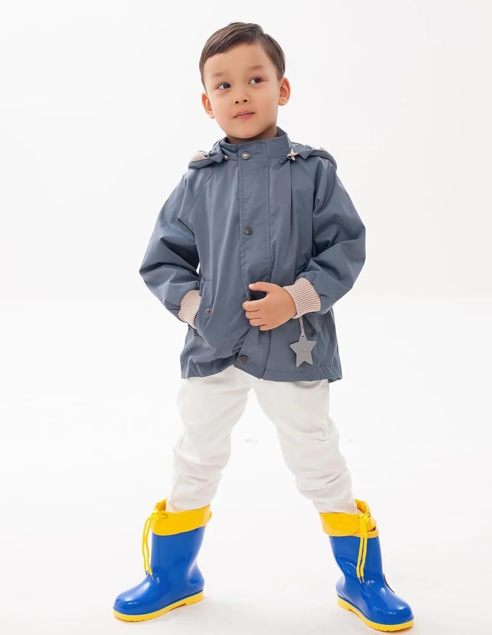 BINIDUCKLING Kids Rain Jacket Toddler Raincoat Girls Boys Spring Jacket 2-8 Years