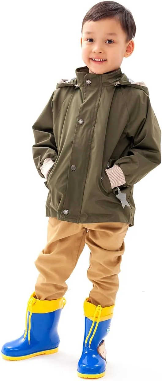 BINIDUCKLING Kids Rain Jacket Toddler Raincoat Girls Boys Spring Jacket 2-8 Years
