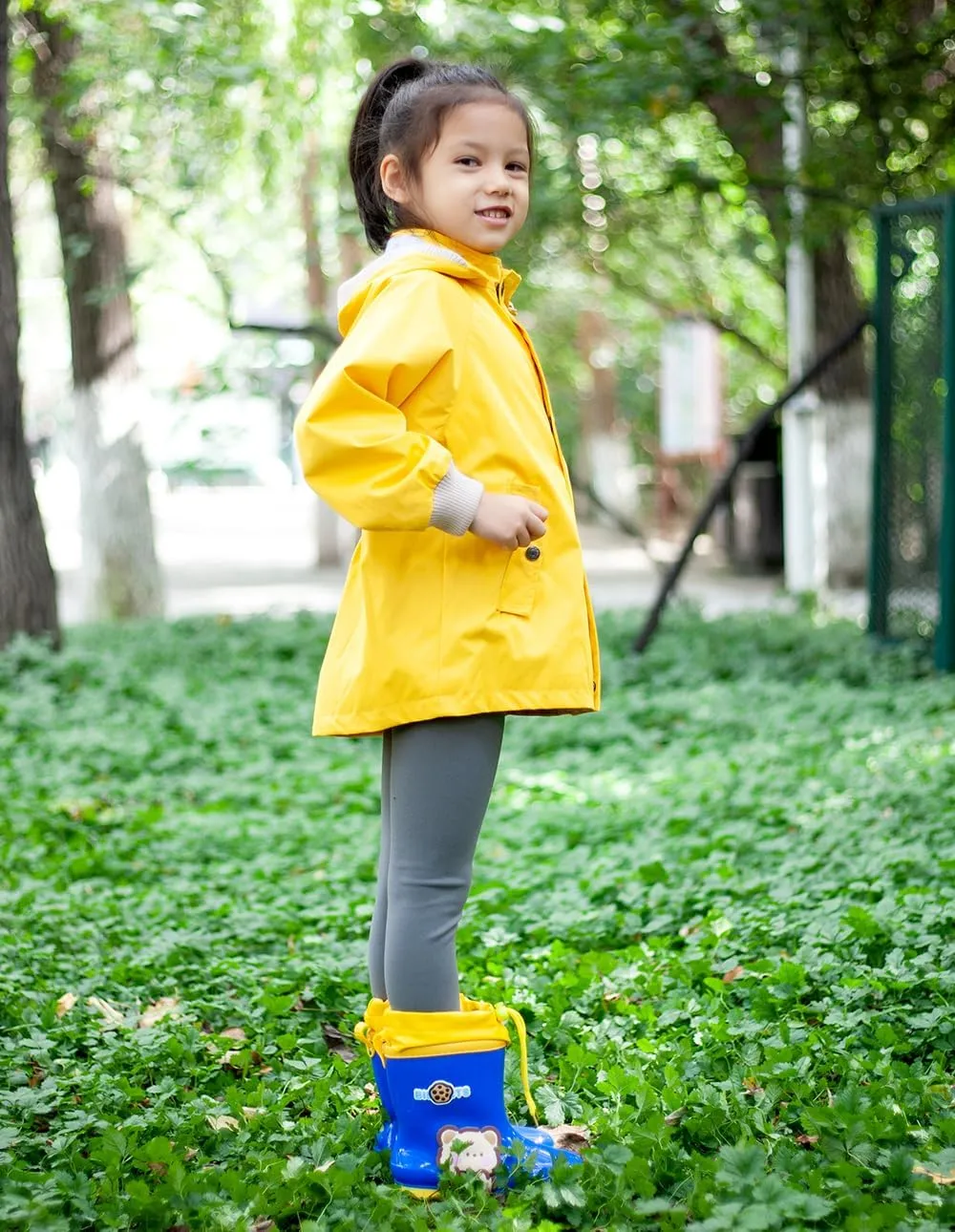 BINIDUCKLING Kids Rain Jacket Toddler Raincoat Girls Boys Spring Jacket 2-8 Years