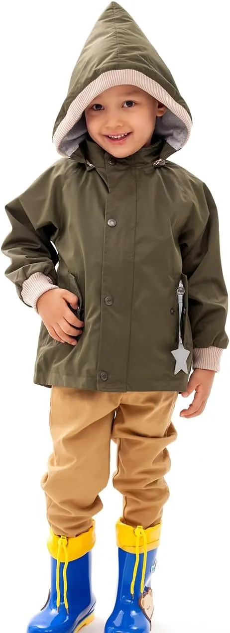 BINIDUCKLING Kids Rain Jacket Toddler Raincoat Girls Boys Spring Jacket 2-8 Years