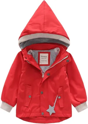 BINIDUCKLING Kids Rain Jacket Toddler Raincoat Girls Boys Spring Jacket 2-8 Years