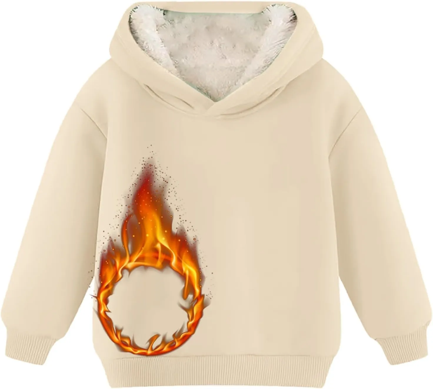 Boys Girls Fleece Pullover Tops Hooded Sweatshirt Solid Sherpa Hoodie for Teen Girl Winter Outwear Jacket Coat