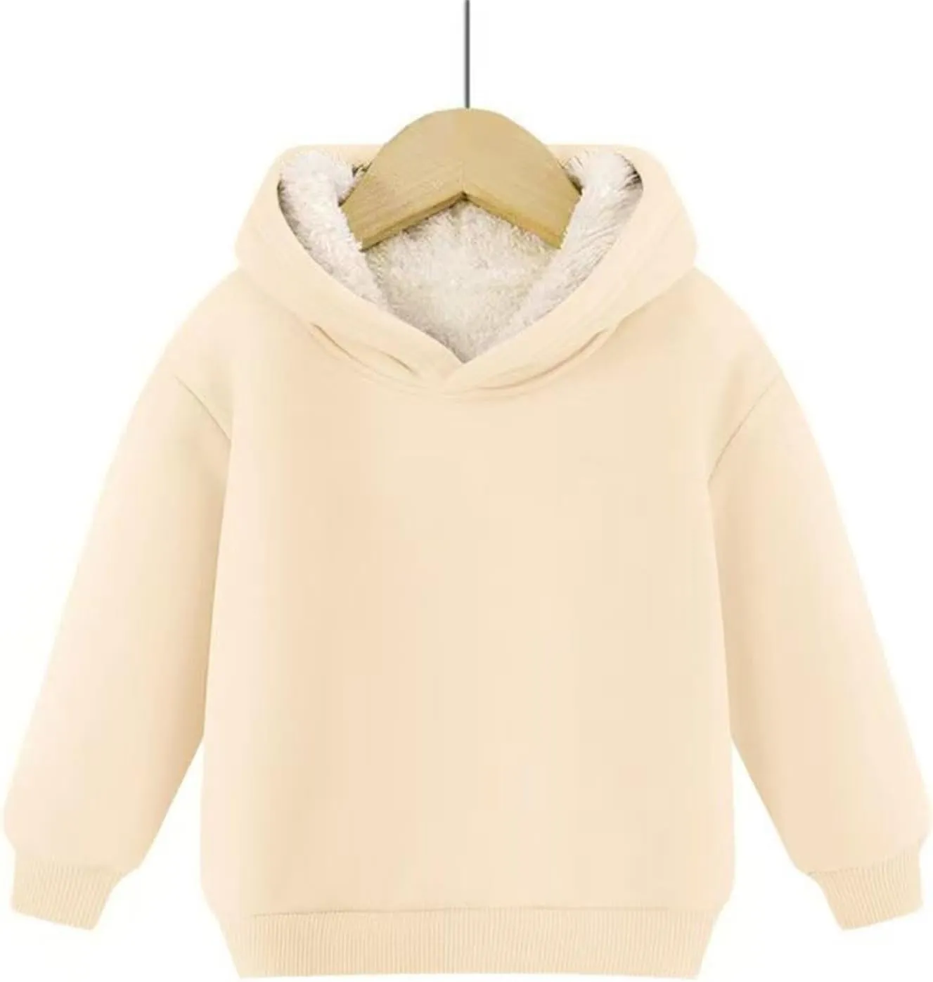 Boys Girls Fleece Pullover Tops Hooded Sweatshirt Solid Sherpa Hoodie for Teen Girl Winter Outwear Jacket Coat