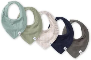 Burt's Bees Baby 5-Pack Bandana Bib Set with Snap Closure