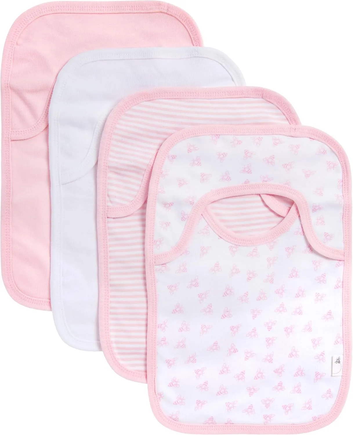 Burt's Bees Baby Infant Pull On Bibs, 100% Organic Cotton Lap Shoulder Style Drool Cloths, Newborn Essentials