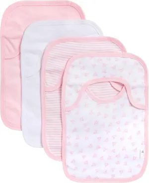 Burt's Bees Baby Infant Pull On Bibs, 100% Organic Cotton Lap Shoulder Style Drool Cloths, Newborn Essentials