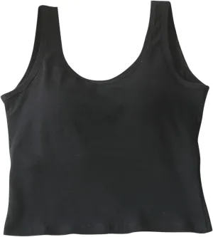 Crop Tank Tops for Women Workout Running Built-in-Bra Tanks Cotton Basic Tees Casual Slim Fit Solid Short Undershirts