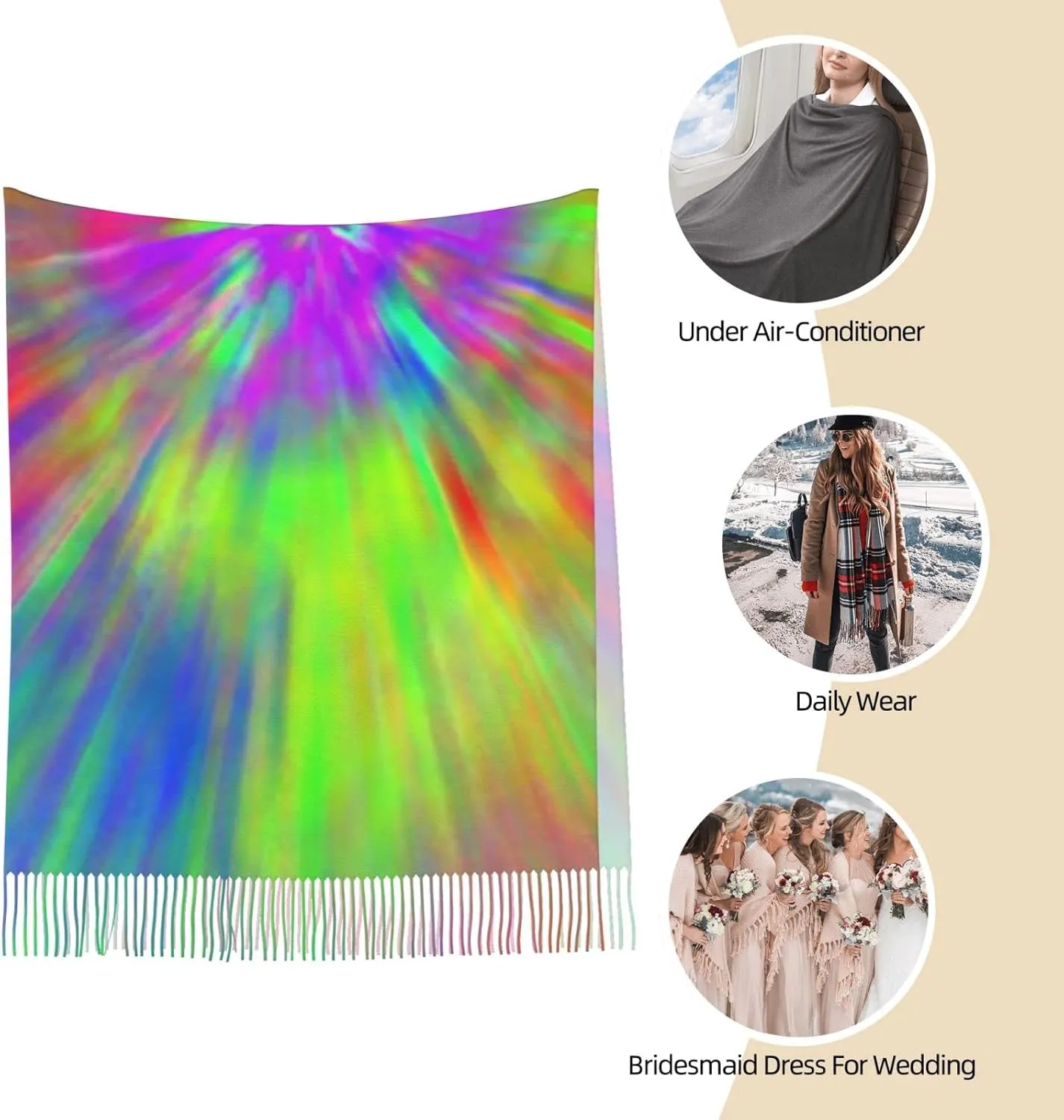 CUTEDWARF rocker Scarf for Women and Men Warm Long Shawl Winter Wraps Large Scarves Shawl Wraps