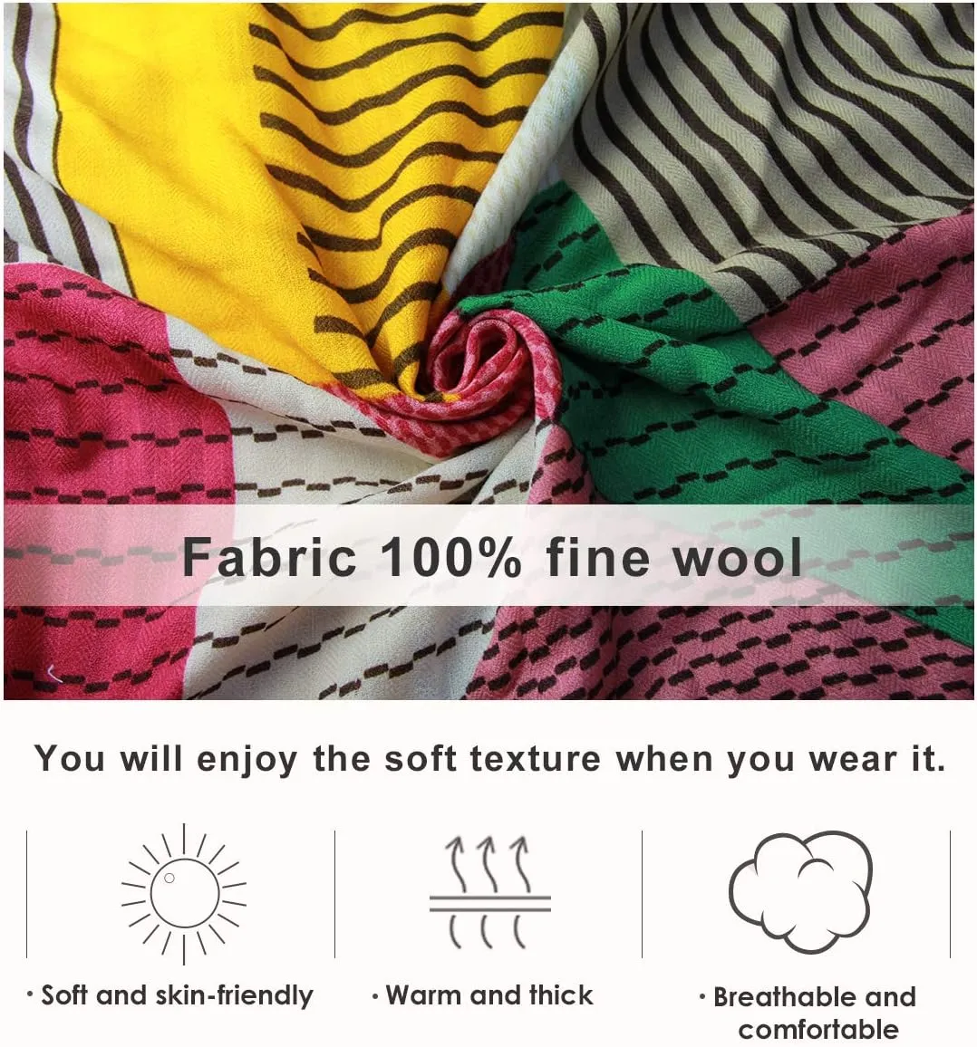 DANA XU Luxury 100% Pure Wool Oversized Extra Large Warm Floral Cashmere Pashmina Scarf Shawl And Wrap For Women Blanket Cape