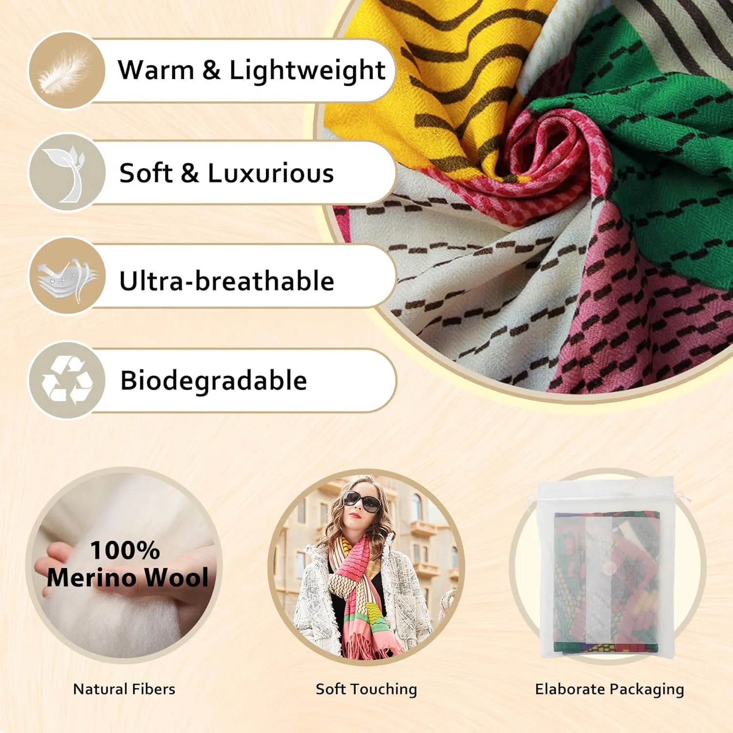 DANA XU Luxury 100% Pure Wool Oversized Extra Large Warm Floral Cashmere Pashmina Scarf Shawl And Wrap For Women Blanket Cape