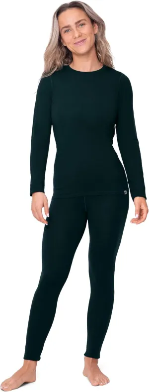DANISH ENDURANCE Merino Wool Base Layer Set Women, Top and Bottom Set, Thermal Underwear for Womens, Tights, Long Sleeve