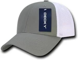 DECKY 204-GRYWHT Low Crown Air Mesh Baseball Cap, Gry/What, Grey/White