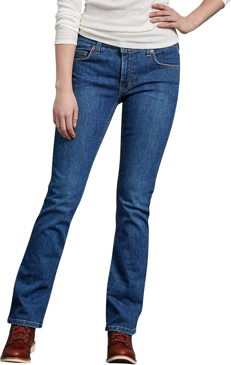 Dickies Women's Perfect Shape Denim Jean-Bootcut Stretch