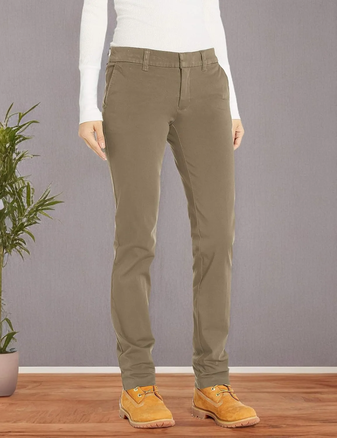 Dickies Women's Perfect Shape Straight Twill Pant