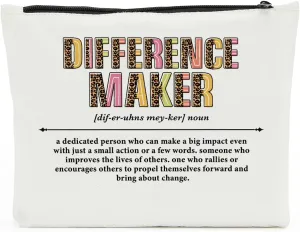 Difference Maker Definition, Difference Maker Gift, Makeup Bag Cosmetic Bag, Office Accessories, Office Gifts, Birthday Retirement Appreciation Thank You Gifts for Women Female Friend Boss Coworker