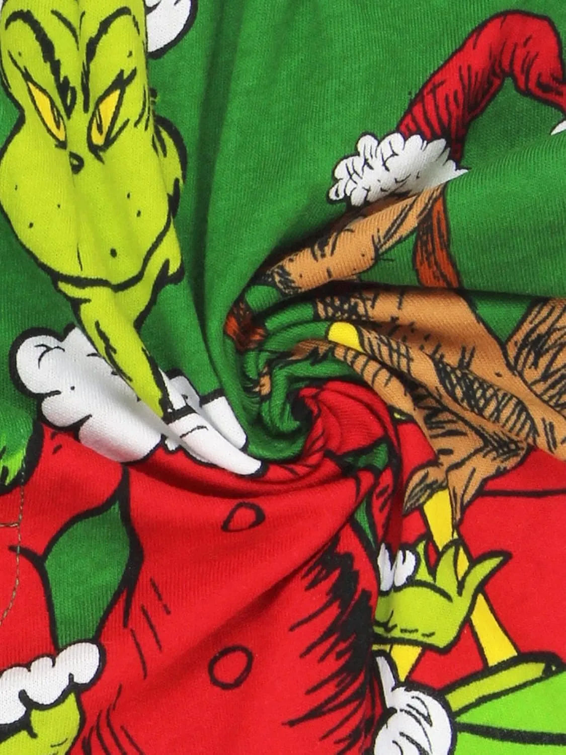 Dr. Seuss The Grinch Holiday Men's Button Fly Boxer Lounge Shorts
