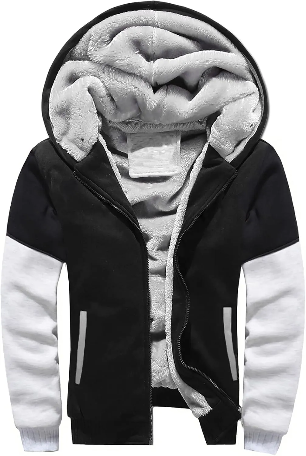 DuDubaby Mens Hoodies Pullover Autumn and Winter Color Loose Casual Plush Jacket Plain Hoodies for Men Trendy Clothes