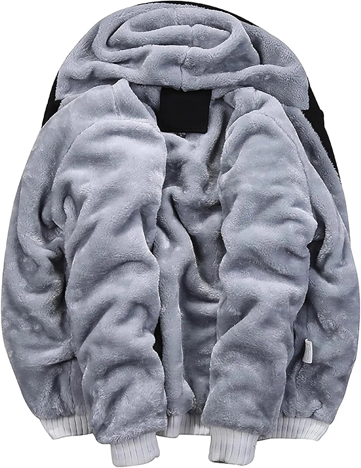DuDubaby Mens Hoodies Pullover Autumn and Winter Color Loose Casual Plush Jacket Plain Hoodies for Men Trendy Clothes